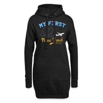 Premier avion, avion - Sweat-shirt à capuche long Femme - noir - Devant