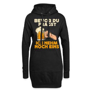 Bier Trinken, Party Bier Saufen - Hoodie-Kleid - Schwarz - Vorne