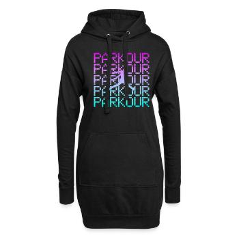 parkour - Sweat-shirt à capuche long Femme - noir - Devant