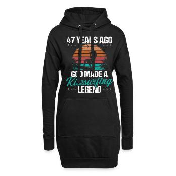 47 Birthday Kitesurf Legend Kiteboard 47 Year Old - Hoodie-Kleid - Schwarz - Vorne