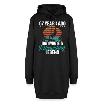 67 Birthday Kitesurf Legend Kiteboard 67 Year Old - Hoodie-Kleid - Schwarz - Vorne