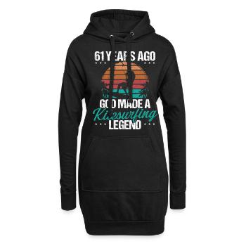 61 Birthday Kitesurf Legend Kiteboard 61 Year Old - Hoodie-Kleid - Schwarz - Vorne