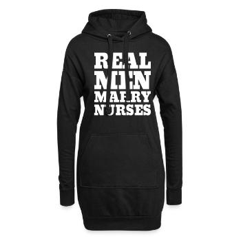 De vrais hommes épousent des infirmières infirmières Mari - Sweat-shirt à capuche long Femme - noir - Devant