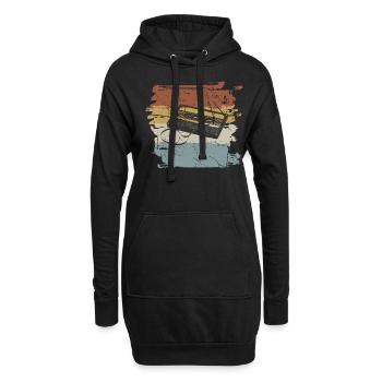 Cassette des années 90 des années 90 - Sweat-shirt à capuche long Femme - noir - Devant