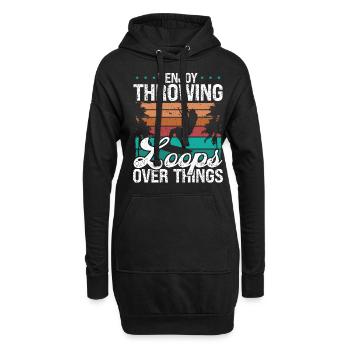 Kiteboarder throwing Loops Kite Kiteboarding - Hoodie-Kleid - Schwarz - Vorne