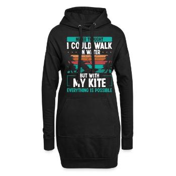 Vintage I could walk on water Kiteboarder Kite - Hoodie-Kleid - Schwarz - Vorne