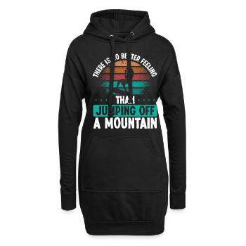 Kiteboarder Sauter d’un cerf-volant vintage de montagne - Sweat-shirt à capuche long Femme - noir - Devant