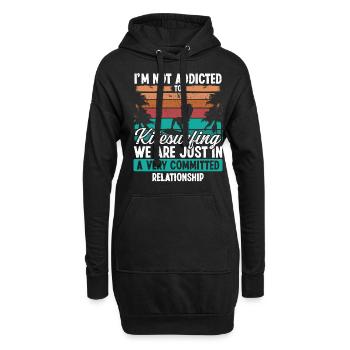 Kiteboarder Committed Relationship Vintage Kite - Hoodie-Kleid - Schwarz - Vorne