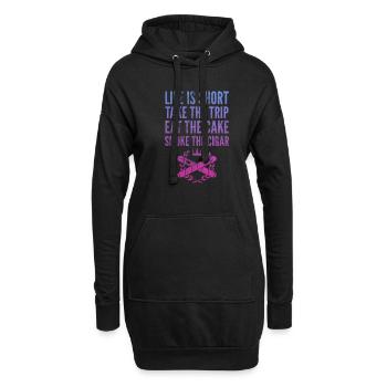 Zigarre - Hoodie-Kleid - Schwarz - Vorne