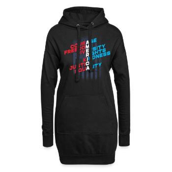 Citoyen américain patriote, Liberté - Sweat-shirt à capuche long Femme - noir - Devant