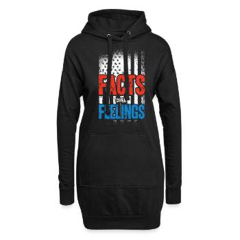 US-Flagge, Fakten Über Gefühle - Hoodie-Kleid - Schwarz - Vorne