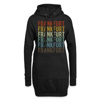 Frankfurt Stadt Retro Vintage - Hoodie-Kleid - Schwarz - Vorne