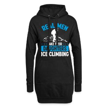 Ice Climber Real Men take their Daughter Ice - Hoodie-Kleid - Schwarz - Vorne