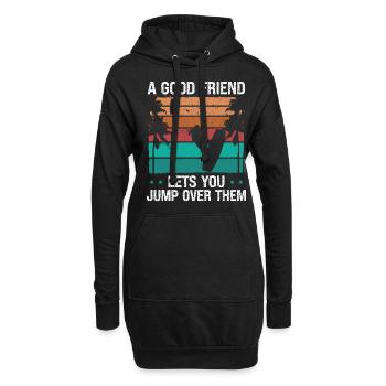 Kiteboarder sauter sur son ami Kite Kiteboard - Sweat-shirt à capuche long Femme - noir - Devant