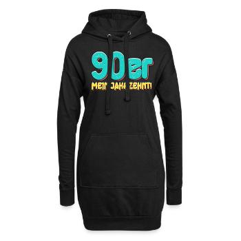 90er Jahre - Hoodie-Kleid - Schwarz - Vorne