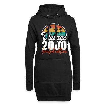 Vintage Geburtstag Geburtstag Retro 2000 Limited - Hoodie-Kleid - Schwarz - Vorne