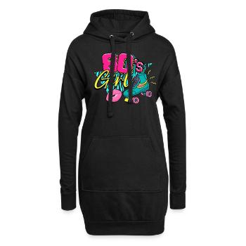Fille des années 80 et 80 - Sweat-shirt à capuche long Femme - noir - Devant