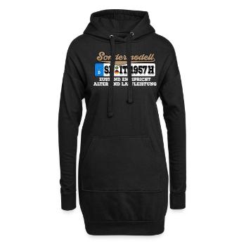 1957 Kennzeichen Geburtstag - Hoodie-Kleid - Schwarz - Vorne