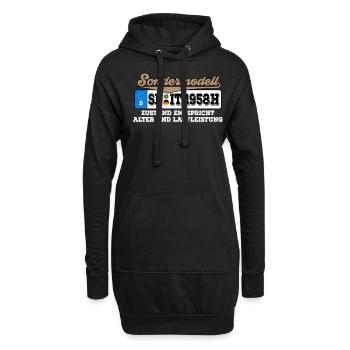 1958 Kennzeichen Geburtstag - Hoodie-Kleid - Schwarz - Vorne
