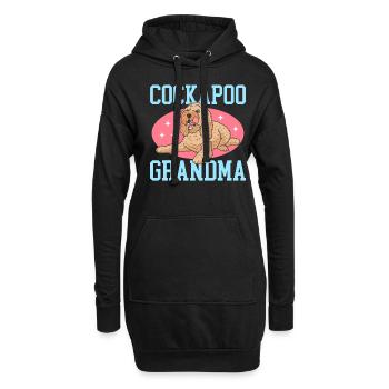 Cockapoo Grandma | Hunde Hundebesitzer Geschenk - Hoodie-Kleid - Schwarz - Vorne