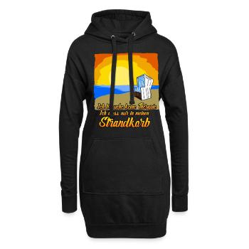 Strandkorb Ostsee Nordsee Strandkörbe - Hoodie-Kleid - Schwarz - Vorne