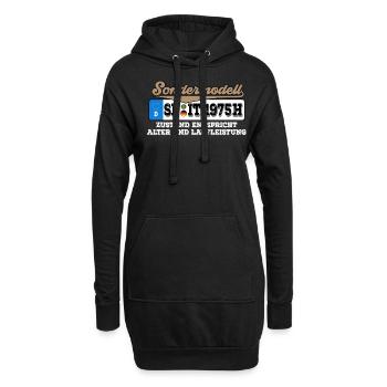 1975 Kennzeichen Geburtstag - Hoodie-Kleid - Schwarz - Vorne