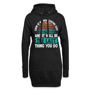 Funny Windsurfing Swimming Windsurfing Zone - Hoodie-Kleid - Schwarz - Vorne