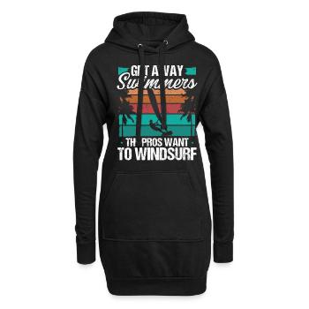 Funny Get away Swimmers Windsurfing Windsurf - Hoodie-Kleid - Schwarz - Vorne