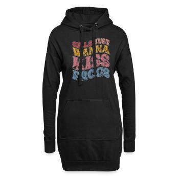 Mädchen wollen nur Frösche küssen für Prinzessinen - Hoodie-Kleid - Schwarz - Vorne