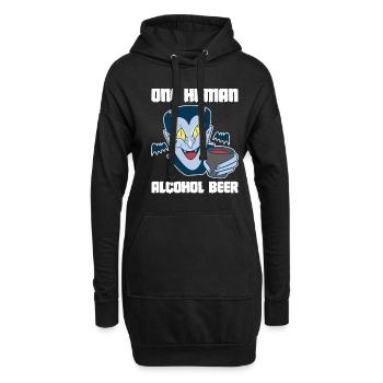 One Human Alcohol Beer Vampir Shirt - Hoodie-Kleid - Schwarz - Vorne