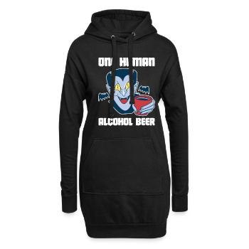 One Human Alcohol Beer Vampir Shirt - Hoodie-Kleid - Schwarz - Vorne