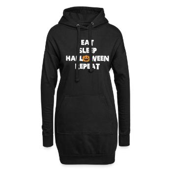Eat Sleep Halloween Repeat Shirt Geschenk - Hoodie-Kleid - Schwarz - Vorne