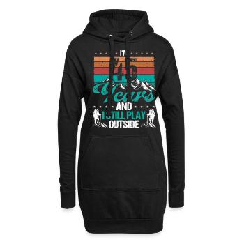 45 Year Old Hiker Mountains Hiking 45 Birthday - Hoodie-Kleid - Schwarz - Vorne