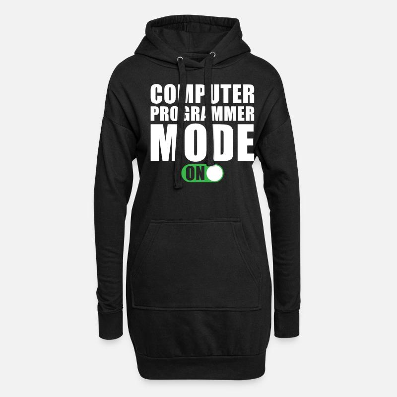 Computer Programmer Mode On - Hoodie-Kleid - Schwarz