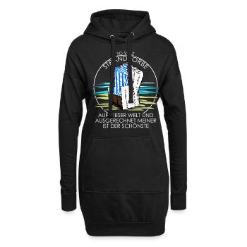 Strandkorb Ostsee Nordsee Witz Urlaub - Hoodie-Kleid - Schwarz - Vorne