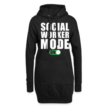 Sozialarbeiter Modus an - Hoodie-Kleid - Schwarz - Vorne