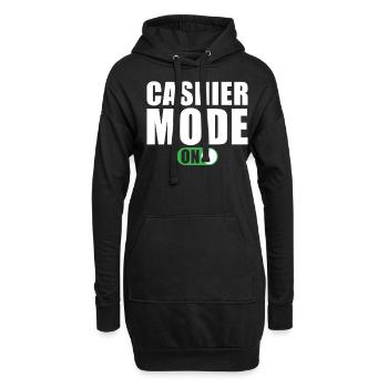 Kassierer Modus Ein - Hoodie-Kleid - Schwarz - Vorne