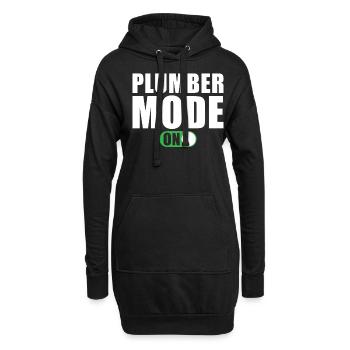 Klempner Modus Ein - Hoodie-Kleid - Schwarz - Vorne