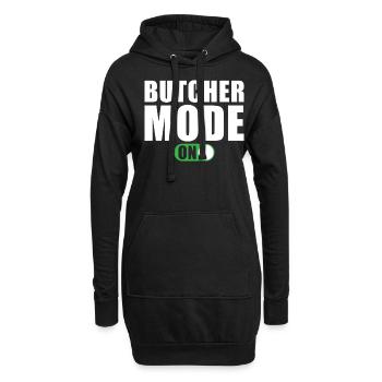 Metzger Modus Ein - Hoodie-Kleid - Schwarz - Vorne