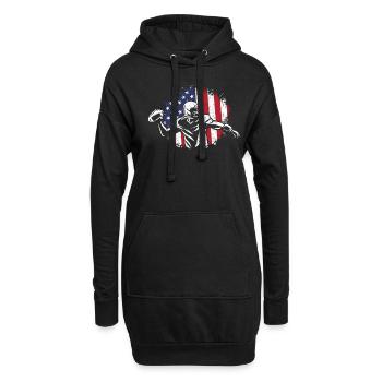 Football américain Drapeau Sports patriotiques - Sweat-shirt à capuche long Femme - noir - Devant
