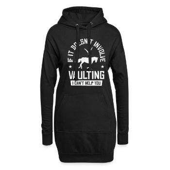 Sports équestres Saut d’obstacles Acrobaties - Sweat-shirt à capuche long Femme - noir - Devant