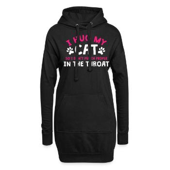 Ich Umarme Meine Katze, Damit Ich Keine Leute - Hoodie-Kleid - Schwarz - Vorne
