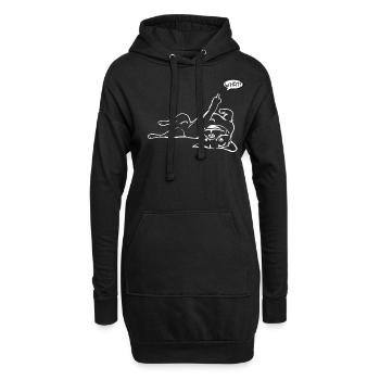 Dog Bulldog Statement Saying - WHAT? - Dog - Hoodie Dress - black - Front