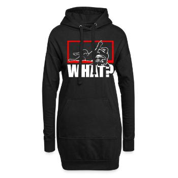 Dog Bulldog Statement Saying - WHAT? - Dog - Hoodie Dress - black - Front