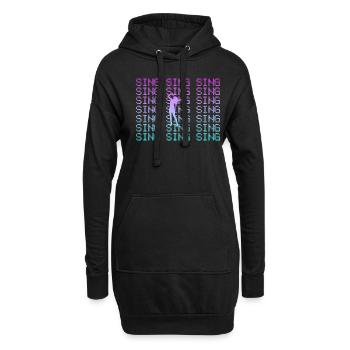 Singen - Hoodie-Kleid - Schwarz - Vorne