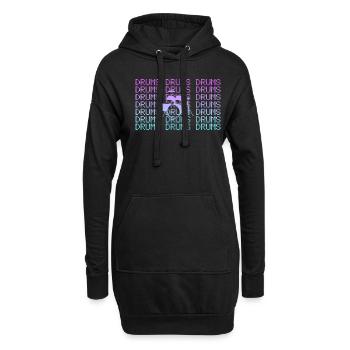 Percussion - Sweat-shirt à capuche long Femme - noir - Devant