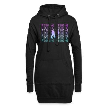 Angeln - Hoodie-Kleid - Schwarz - Vorne