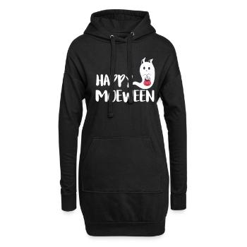 Happy Moeween Chemise Chat Chat Chemise - Sweat-shirt à capuche long Femme - noir - Devant