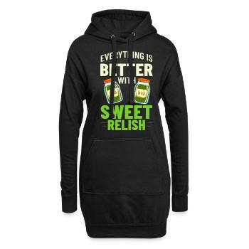 Süßes Relish Essiggurken Flasche Gewürzglas - Hoodie-Kleid - Schwarz - Vorne