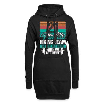 21 Birthday Sloth Hiking Mountains 21 Year Old - Hoodie-Kleid - Schwarz - Vorne